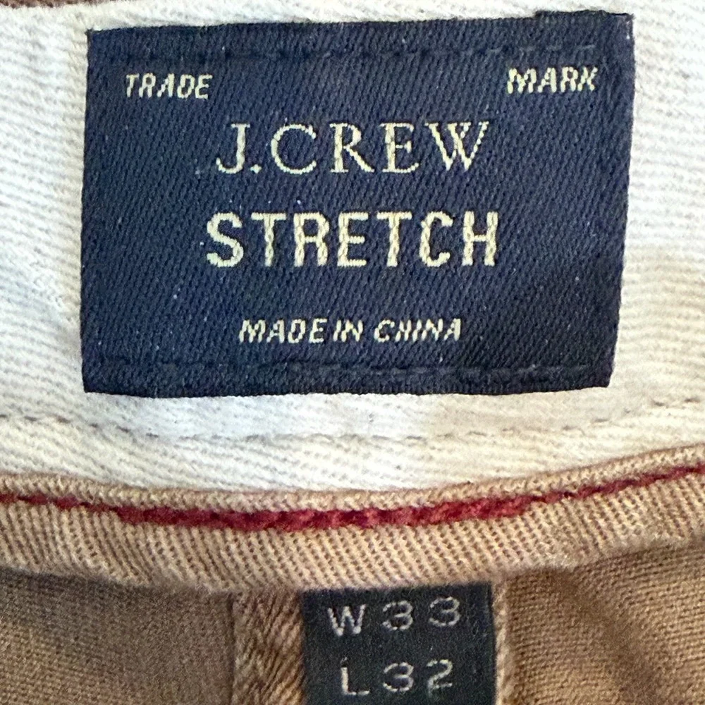 J.Crew Stretch Chino Pants Mens 36 Brown Cotton Tapered Casual Workwear Khakis